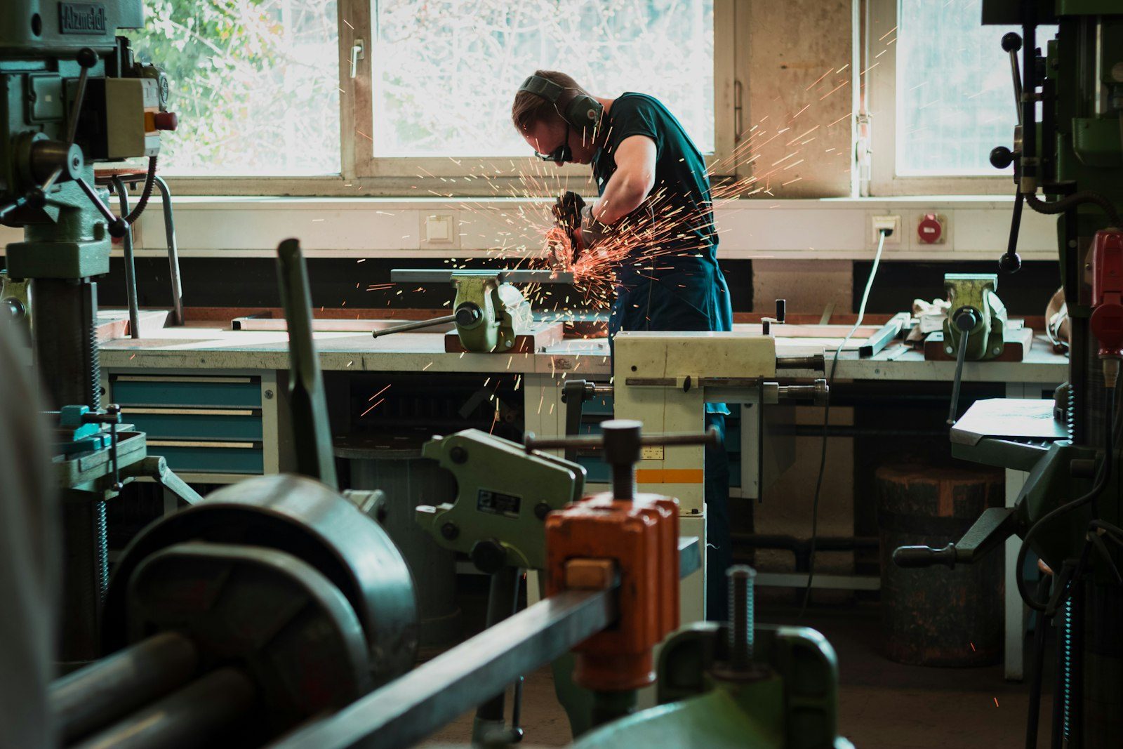 Illustrative image of a light manufacturing workshop